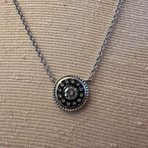 Freida Rothman NWT Elegant Silver Necklace with Black Accents